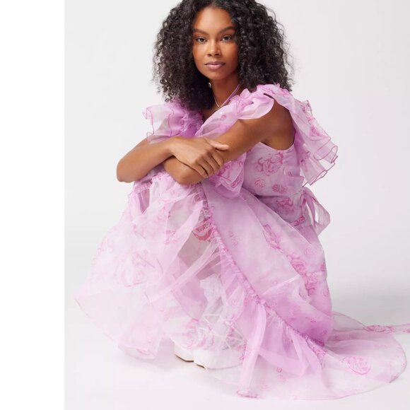 AMY JANE LONDON $459 loveshackfancy style organza whimsical aurora gown XS NWT - Picture 3 of 8